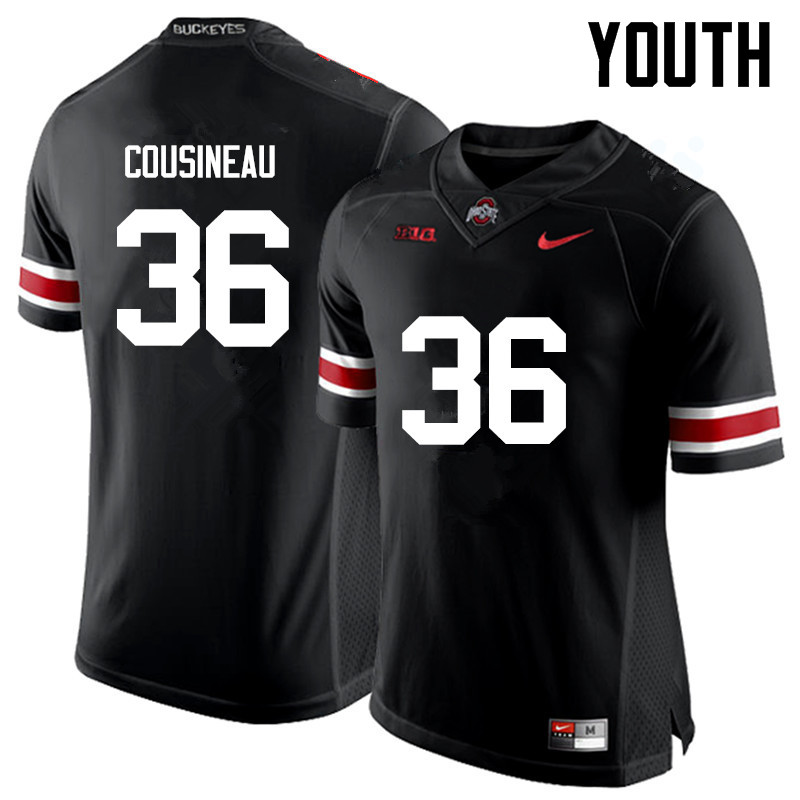 Ohio State Buckeyes Tom Cousineau Youth #36 Black Game Stitched College Football Jersey